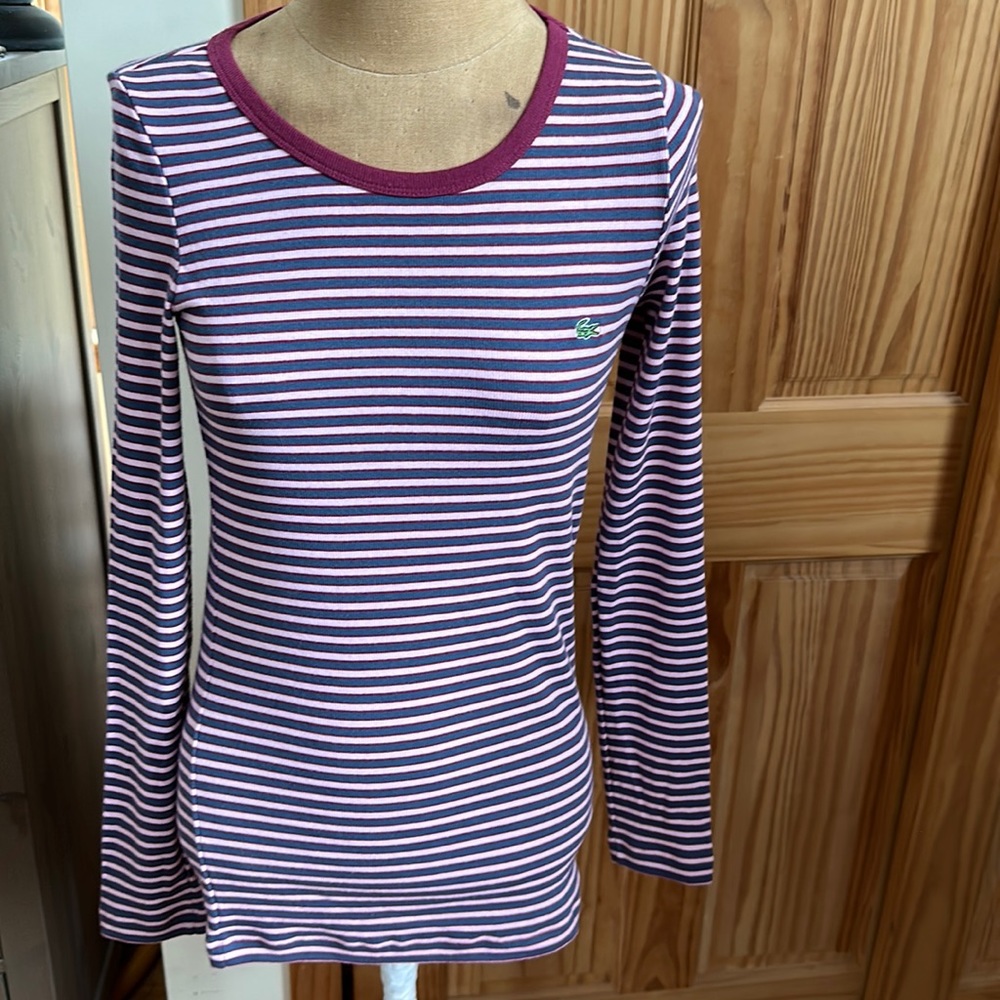 LACOSTE L/S STRIPE TOP SIZE 38 US SMALL  NEVER WORN - NO TAG